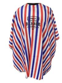 Barber Cape Blue Red White Stripes
