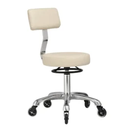 Clio With Backrest Medical Stool Almond Beige