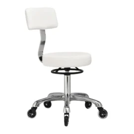 Clio With Backrest Medical Stool Natural White