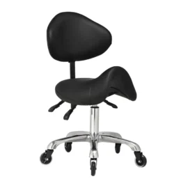 Iris With Adjustable Backrest Medical Saddle Stool Black Onyx